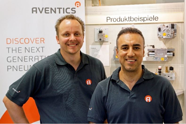 Aventics Quality Manager Daniel Gebert (left) and production planner Ayhan Horoz